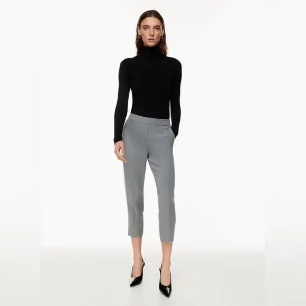 Nwot Aritzia Babaton Conan Cropped Taupe Grey Trousers 4
